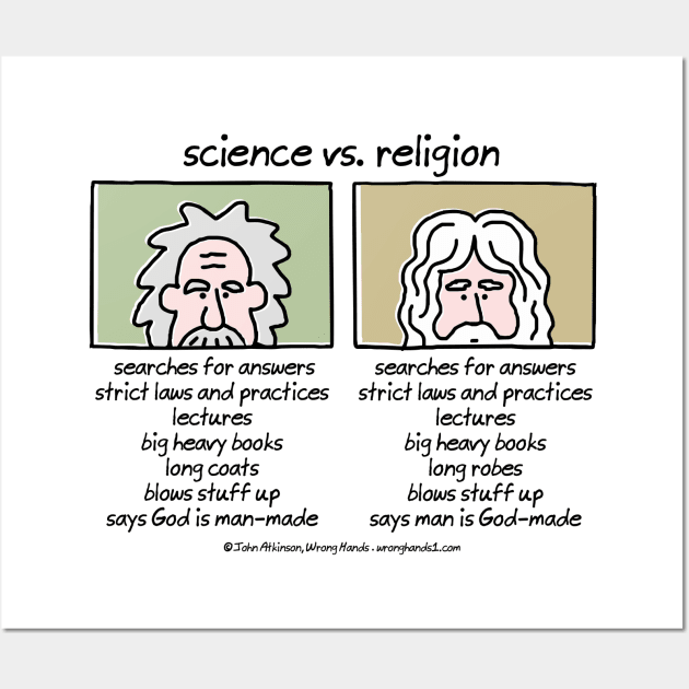 Science vs Religion Wall Art by WrongHands